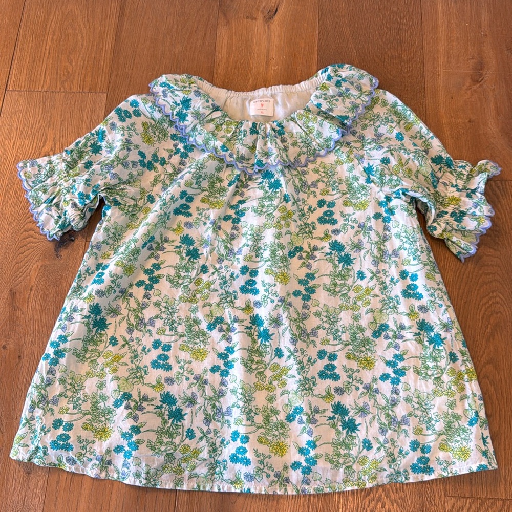 Crewcuts Scallop-collar Cotton Voile Top - XL